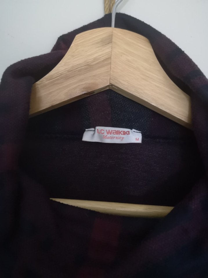 Bordo Kadın Hamile  Midi Elbise - Görsel 3