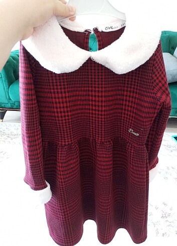 5 Yaş Beden bordo Renk Peluş elbise