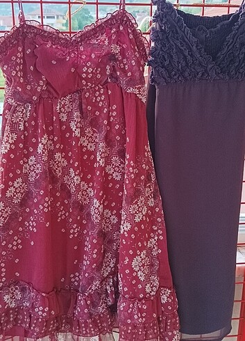 Bershka Stradivarius ikili şifon elbise