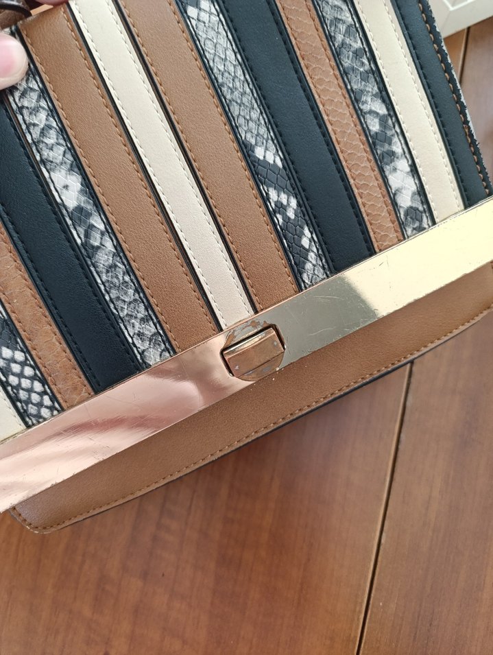 Aldo Deri Yılan Desenli Kemerli Kadın Omuz Çanta - Görsel 3