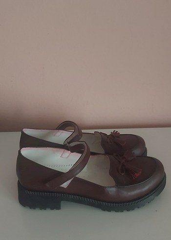 Kız Çocuk Kahverengi Tokalı Loafer Ayakkabı - Görsel 2