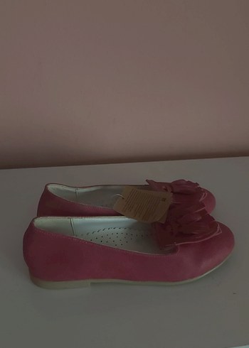 Pembe Süet Püsküllü Kız Çocuk Babet - Görsel 2