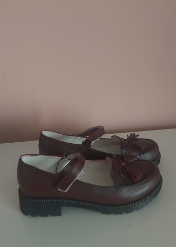 Bordo Tokalı Klasik Çocuk Ayakkabı - Görsel 2