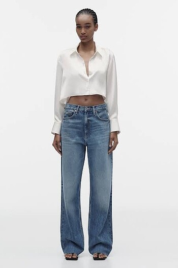 Zara Zara saten arkası bağlamalı gömlek