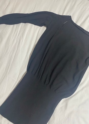 Siyah triko elbise - Görsel 5