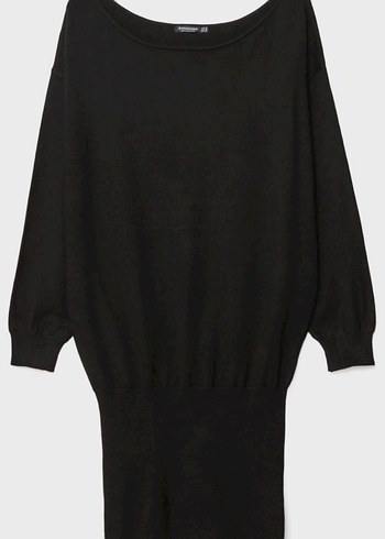 Siyah triko elbise - Görsel 3