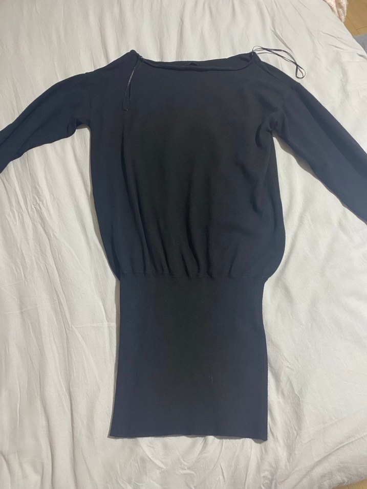 Siyah triko elbise - Görsel 4