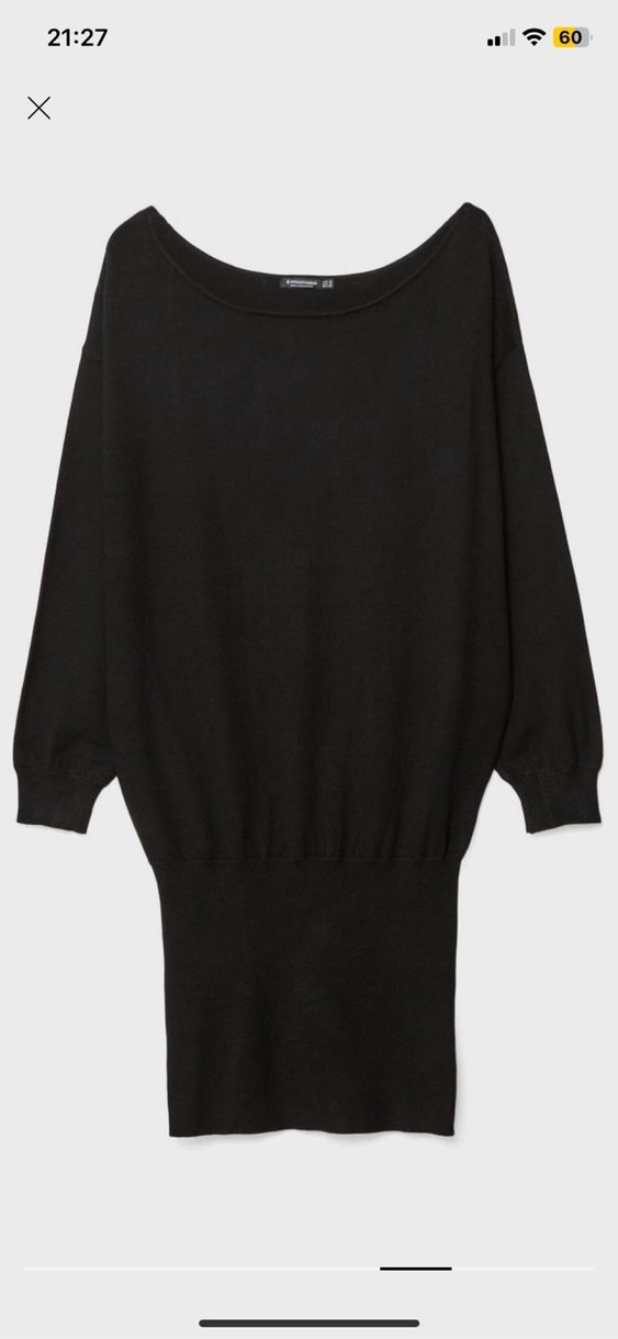 Siyah triko elbise - Görsel 3