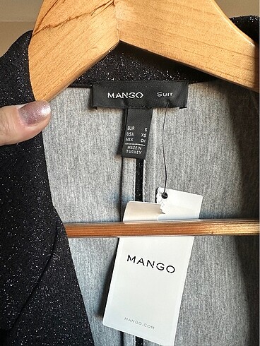 s Beden Işıltılı Mango Ceket