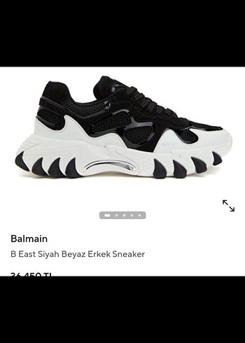 Balmain Siyah Beyaz Platform Sneaker