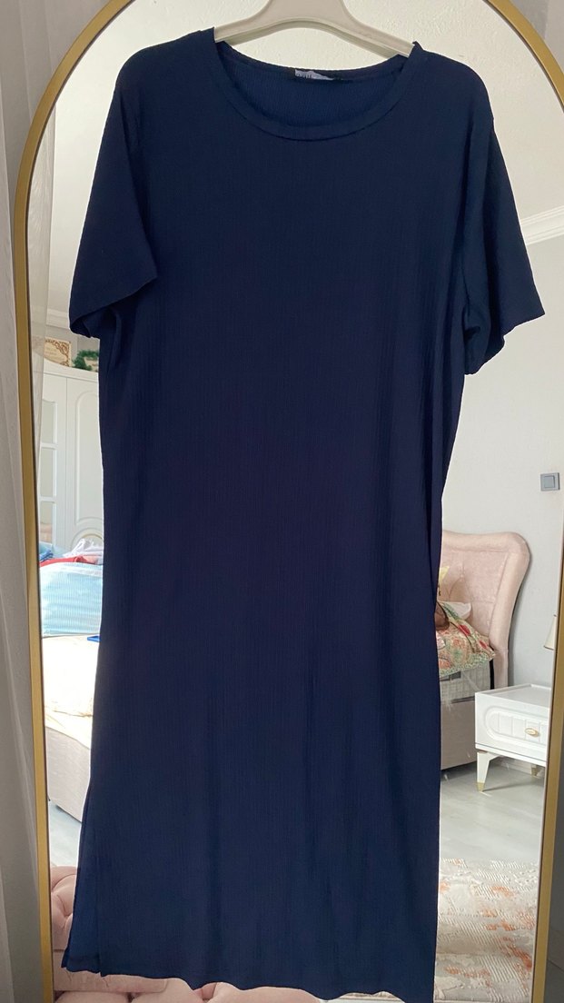 Lacivert Salaş Hamile Elbisesi - Görsel 2