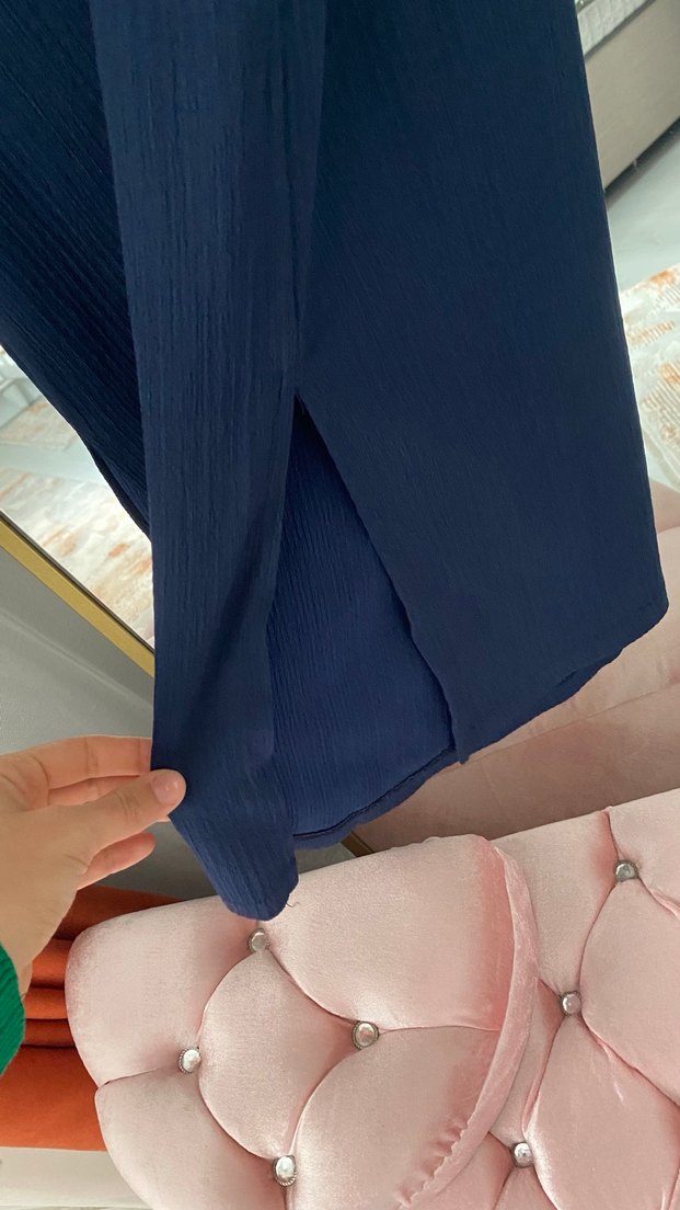 Lacivert Salaş Hamile Elbisesi - Görsel 3