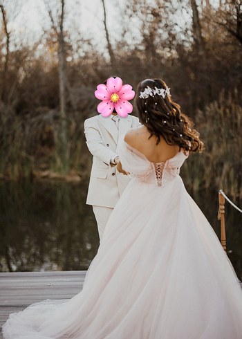 Pudra Pembe Gelin Saç Aksesuarı - Görsel 4