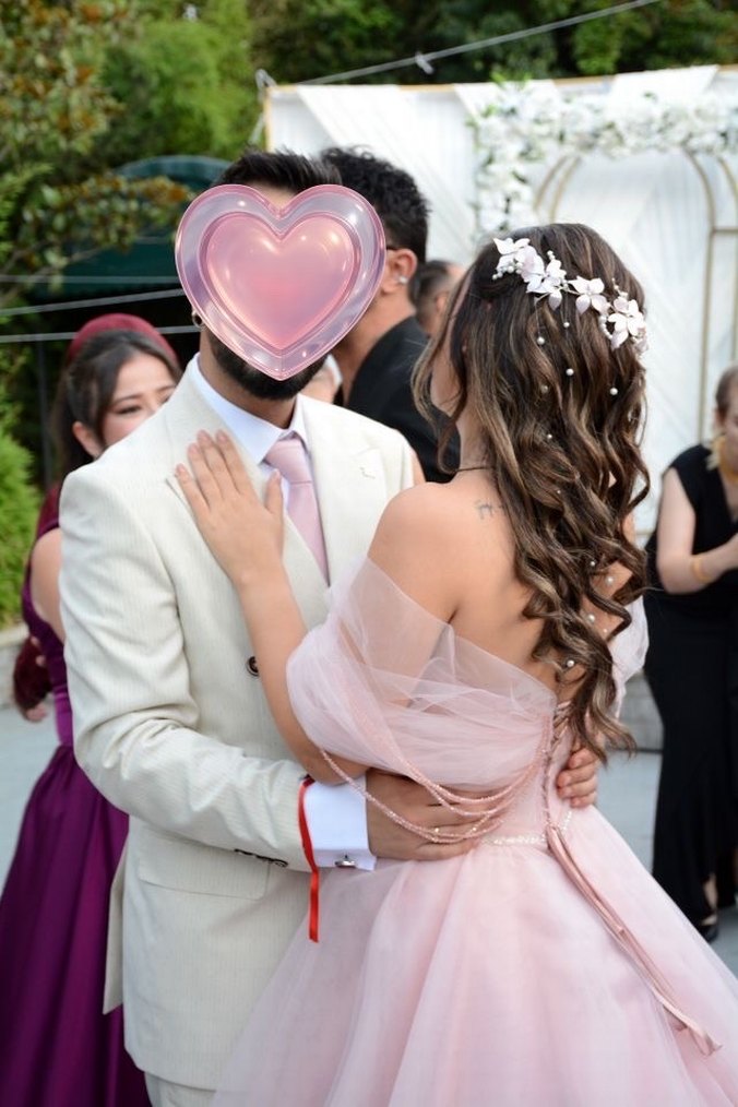 Pudra Pembe Gelin Saç Aksesuarı - Görsel 3