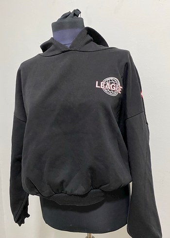 Siyah Baskılı Kadın Sweatshirt