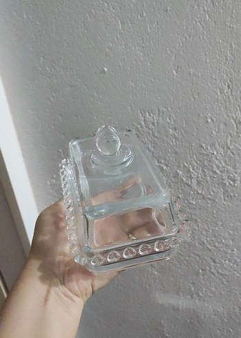 Şeffaf Cam Kapaklı Küçük margarin tereyağı kabı - Görsel 2