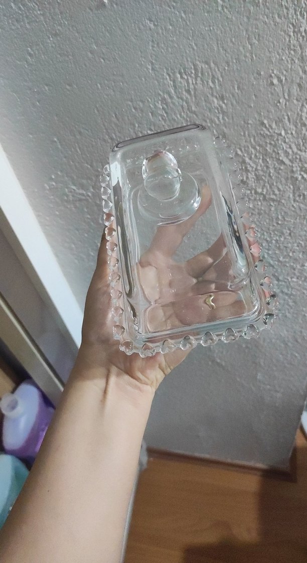 Şeffaf Cam Kapaklı Küçük margarin tereyağı kabı - Görsel 3