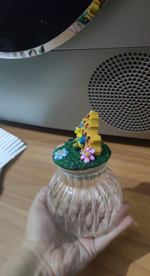 Renkli Arı Figürlü Cam Kavanoz - Görsel 2