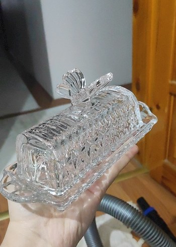 Vintage Şeffaf Cam Tereyağı Kabı - Görsel 3