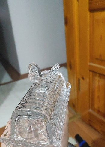 Vintage Şeffaf Cam Tereyağı Kabı - Görsel 2