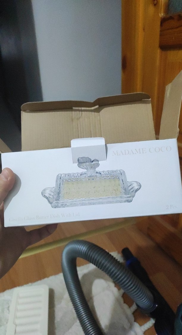 Vintage Şeffaf Cam Tereyağı Kabı - Görsel 5