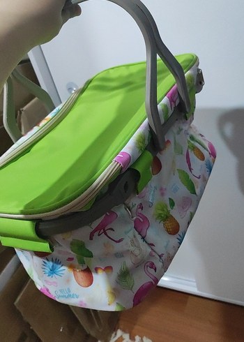 Pastel Renkli Fermuarlı piknik Çantası - Görsel 2