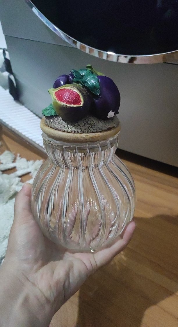 incir desenli cam kavanoz - Görsel 3