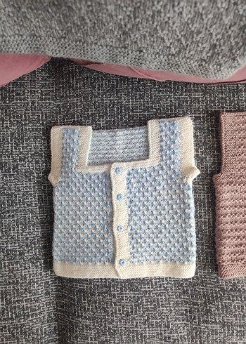 Kız Çocuk Gri Örme Kolsuz Hırka - Görsel 4