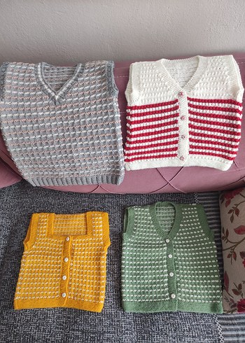 Kız- erkek bebek yelek - Görsel 7