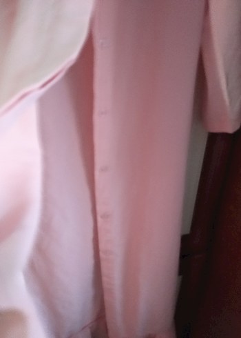 Pembe Uzun Kollu Kadın Elbisesi - Görsel 4