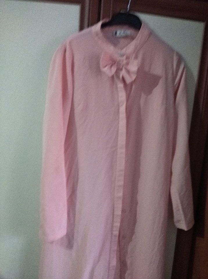 Pembe Uzun Kollu Kadın Elbisesi - Görsel 2