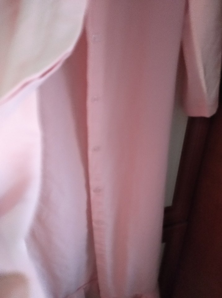 Pembe Uzun Kollu Kadın Elbisesi - Görsel 4