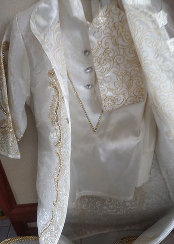 Klasik İşlemeli Beyaz Çocuk Takımı - Görsel 20