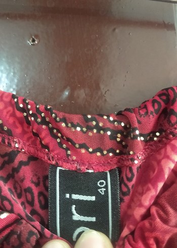 Bordo Dökümlü Uzun Kollu Tunik - Görsel 4