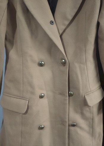 Bej Kadın Midi Süet Kaban - Görsel 3