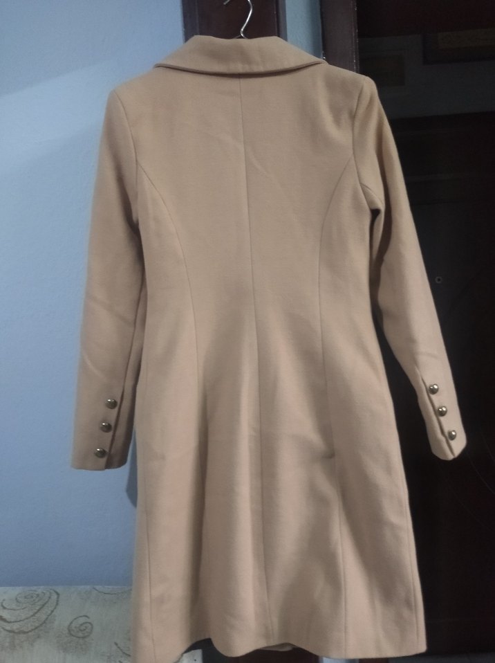 Bej Kadın Midi Süet Kaban - Görsel 2