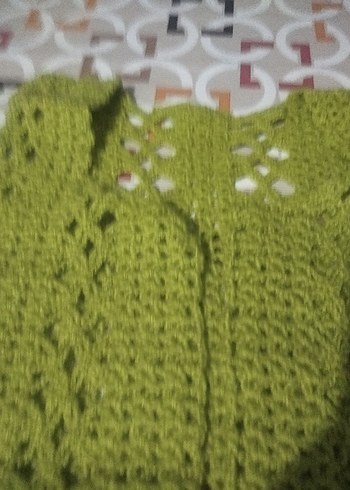 Yeşil Triko Bohem Kolsuz el örgüsü yelek - Görsel 7