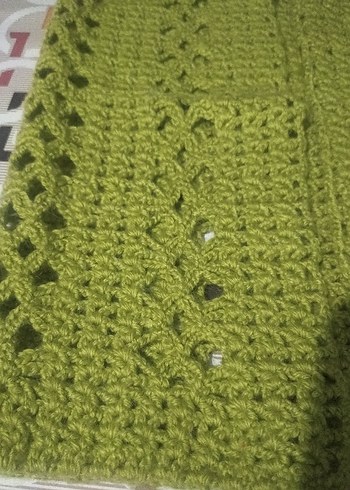 Yeşil Triko Bohem Kolsuz el örgüsü yelek - Görsel 6