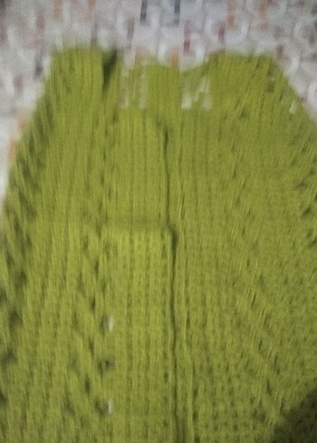 Yeşil Triko Bohem Kolsuz el örgüsü yelek - Görsel 5