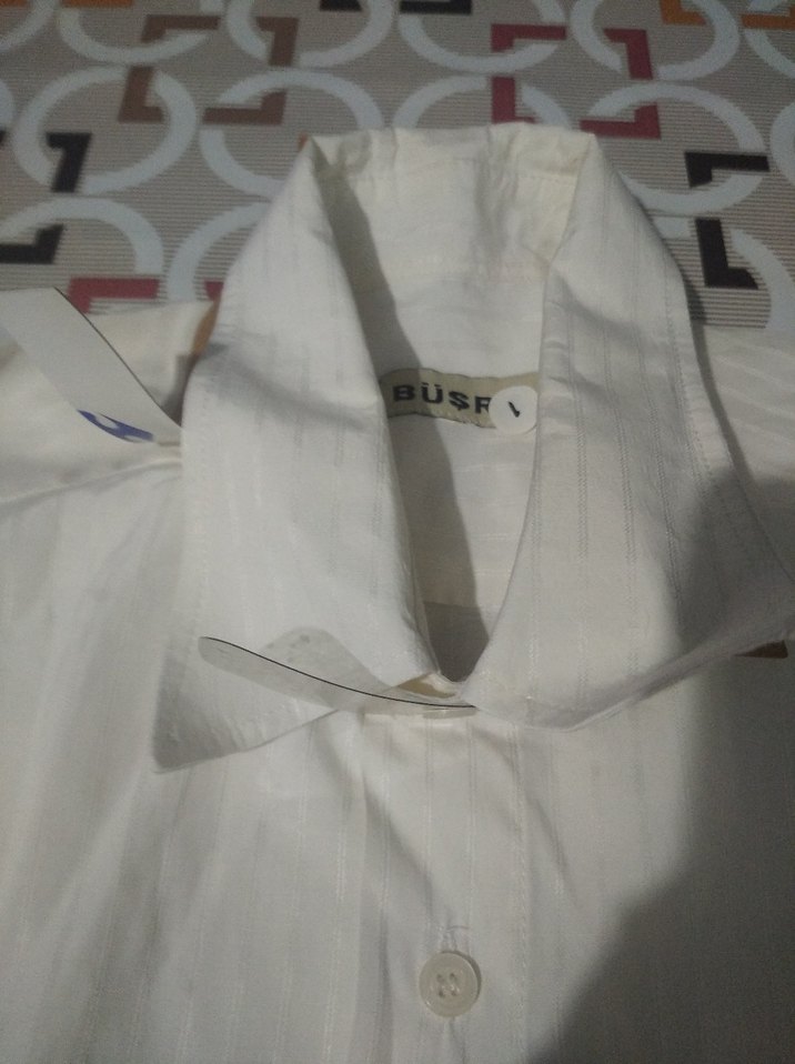 Beyaz Keten Erkek uzun Kollu Gömlek - Görsel 5