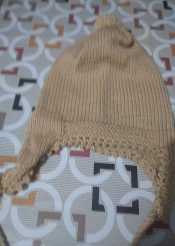 Kadın Bej Örgü Bohem Bere - Görsel 4