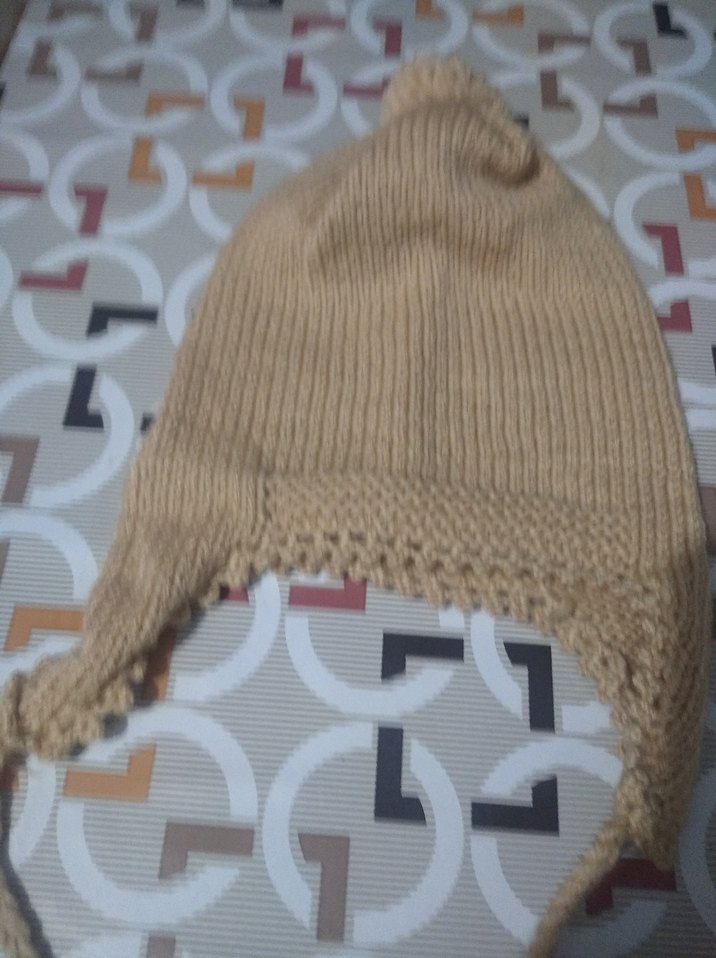 Kadın Bej Örgü Bohem Bere - Görsel 4