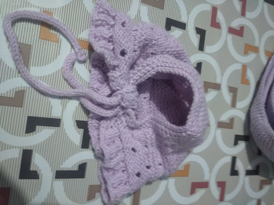 Mor Örgü  Şapka bebek - Görsel 2