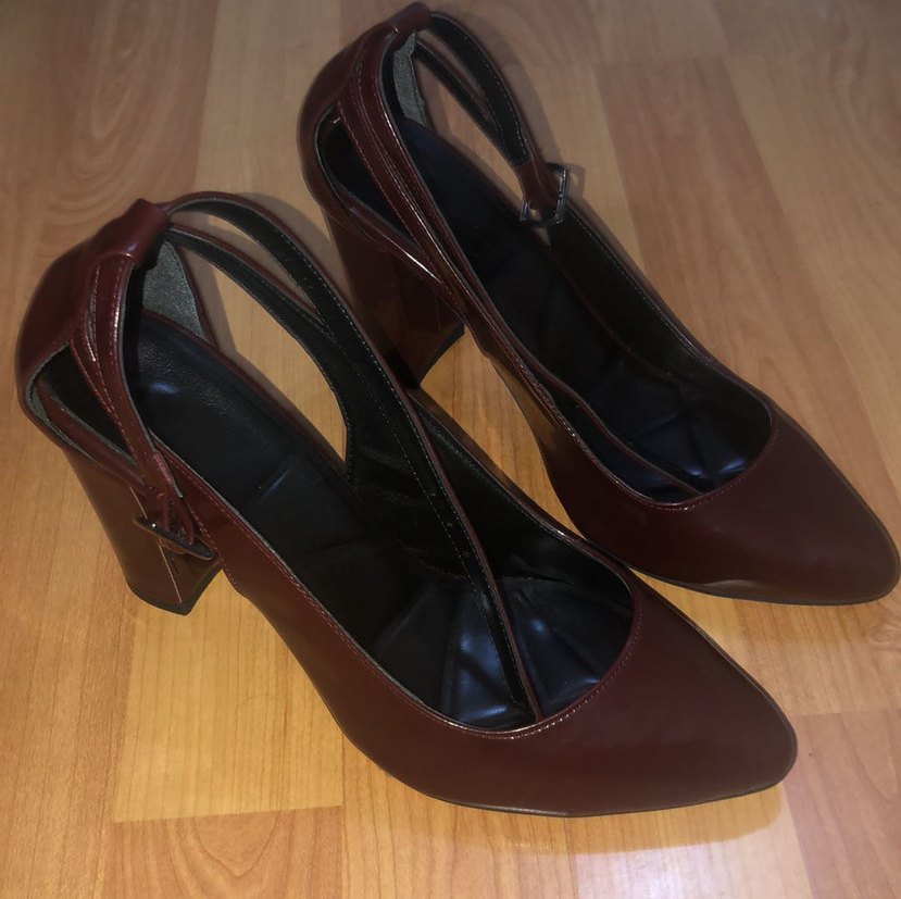 Bordo Tokalı Kadın Topuklu Ayakkabı - Görsel 3