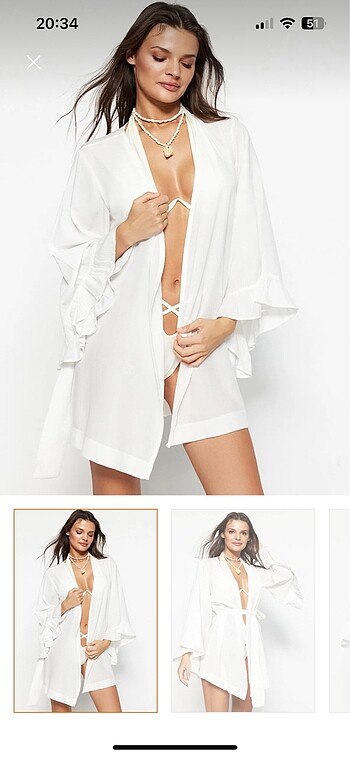 l Beden beyaz Renk Trendyolmilla Kimono
