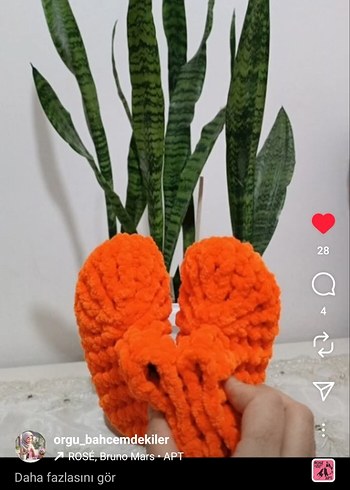 Renkli Örgü kadın panduflari - Görsel 11