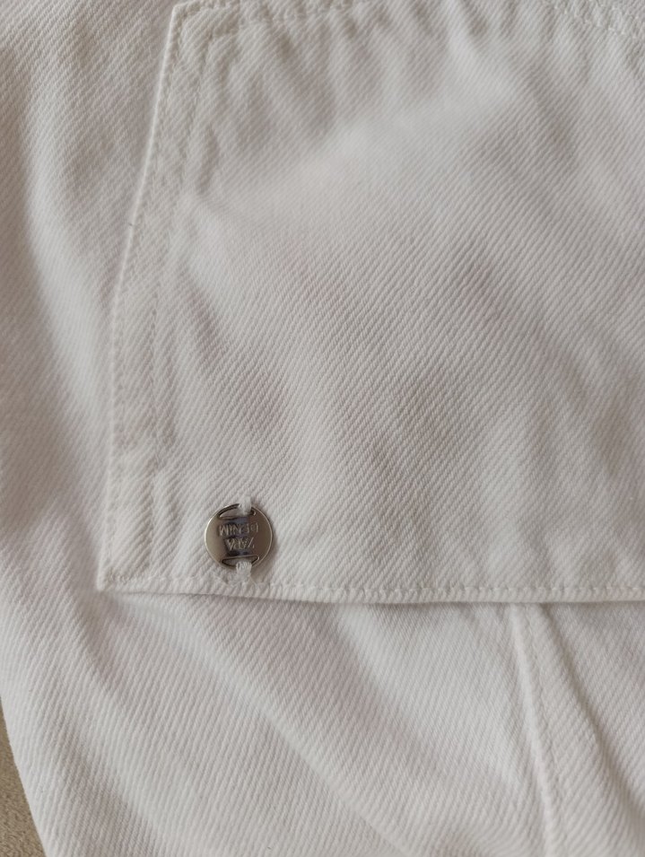 Zara Yüksek Bel Beyaz Denim Şort — görsel 7/10