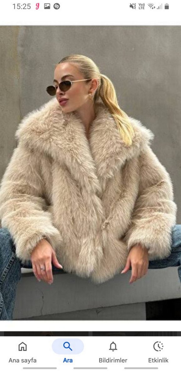 Bej Kadın kürk - Görsel 2