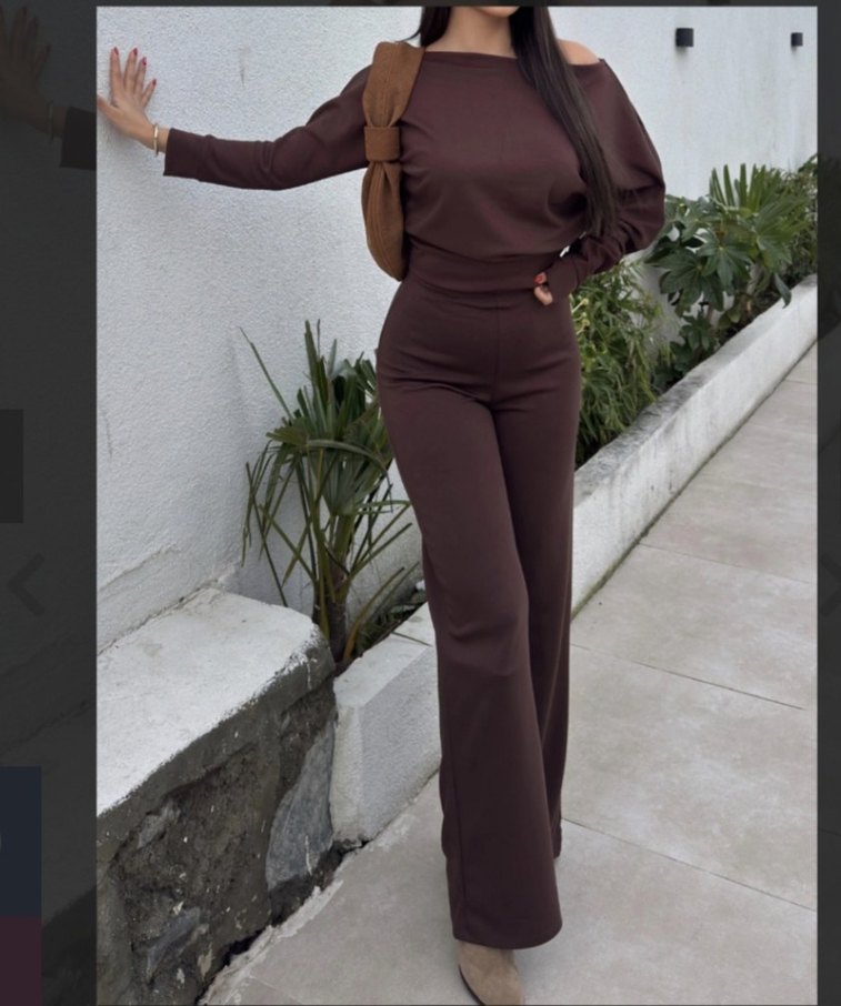 Kahverengi Kadın Uzun Kollu Takım - Görsel 2