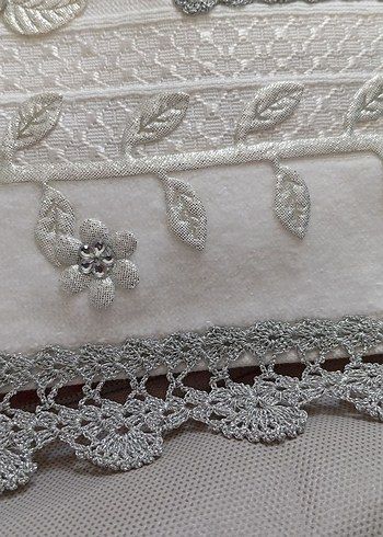 Gri Nakışlı Sepet Desenli el yüz havlusu - Görsel 2